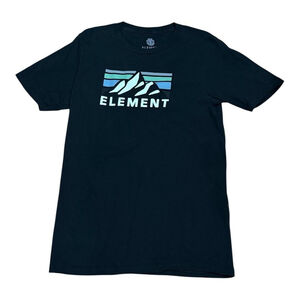 Element Shirt Mens Small Black Mountain Graphic Outdoor Skate Tee Regular Fit